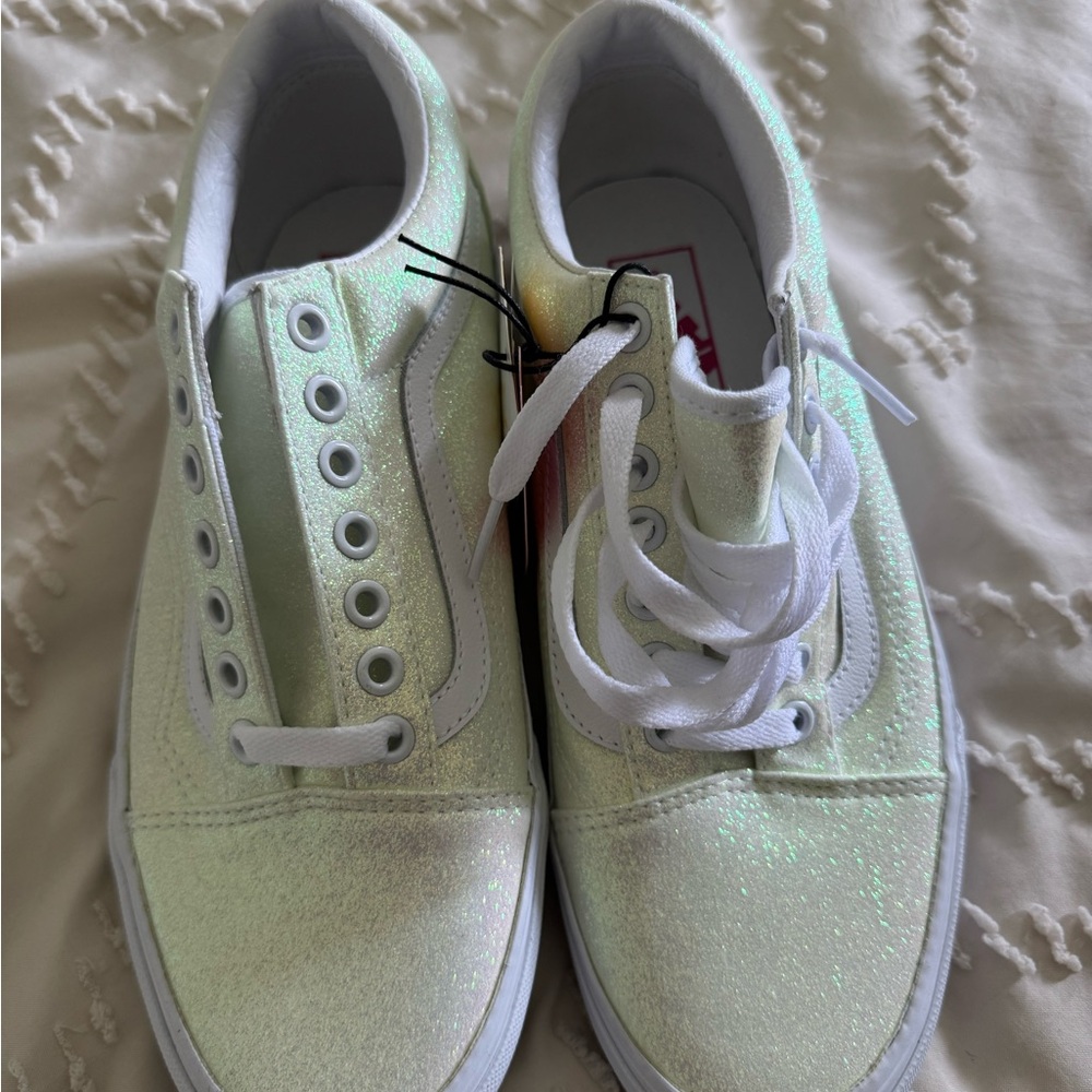 Vans Women's Iridescent White Canvas Sneakers